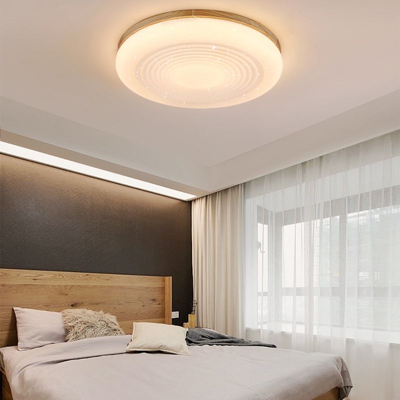 Nordic Ceiling Light Fixture Wooden LED Flush Mount for Bedroom
