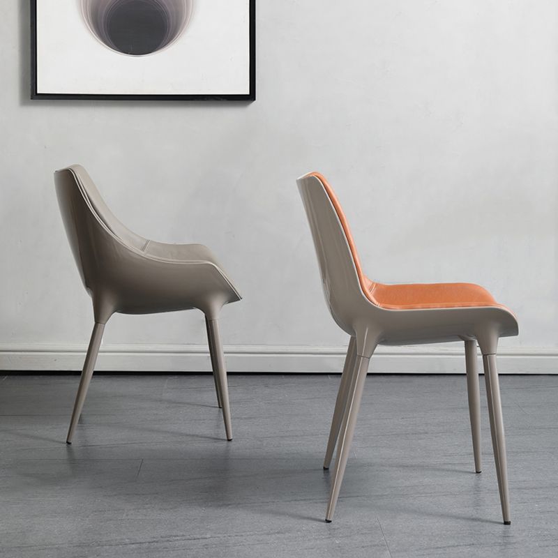 Silla de comedor de metal de cocina de estilo moderno que cena sillas laterales sin brazos