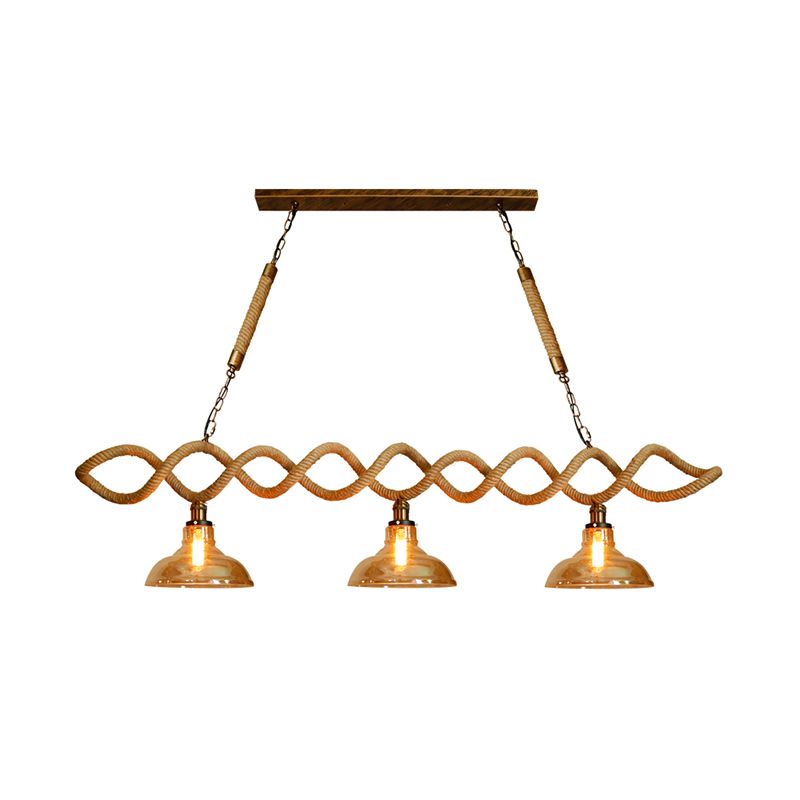 Beige Barn Island Idea Lighting Glass Amber Retro 2/3 Lights Bar Hanging Soful Afferma