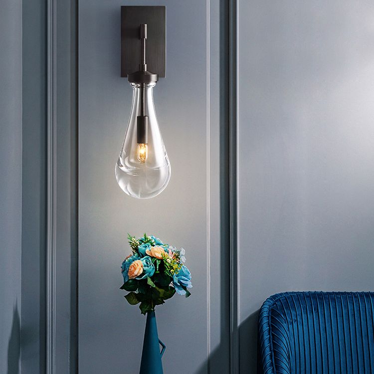 Iluminación montada en la pared de lágrima simplicidad estilo lámpara de pared de vidrio montado en la pared