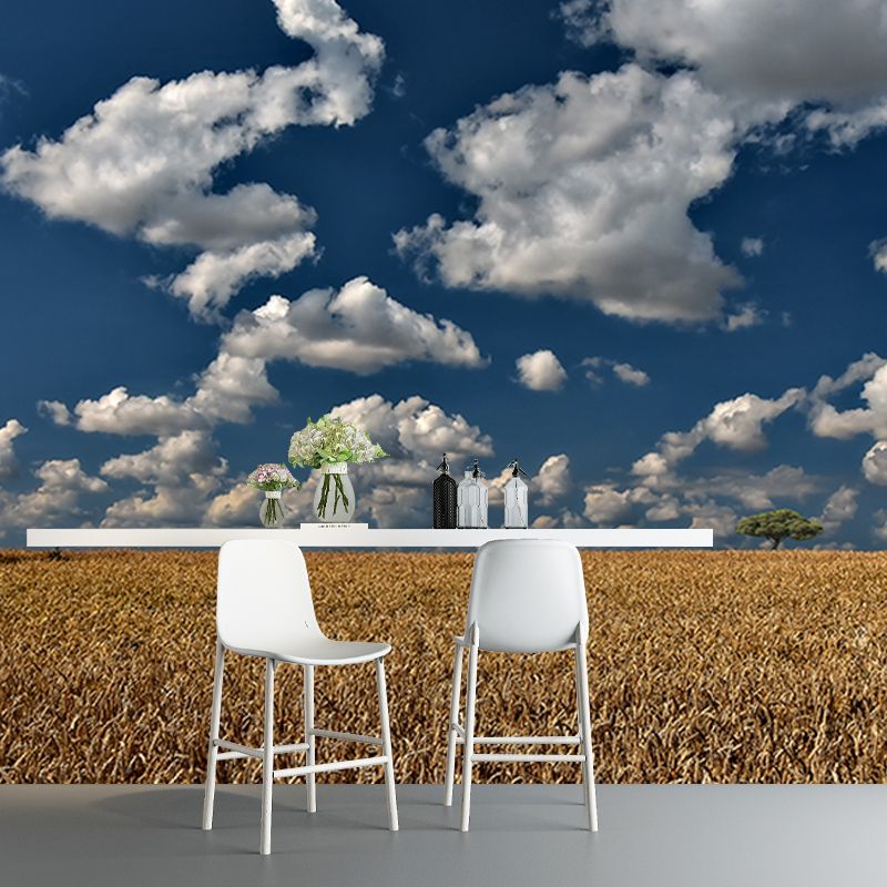 Decorative Wall Mural Wallpaper Wheat Field Sitting Room Wall Mural