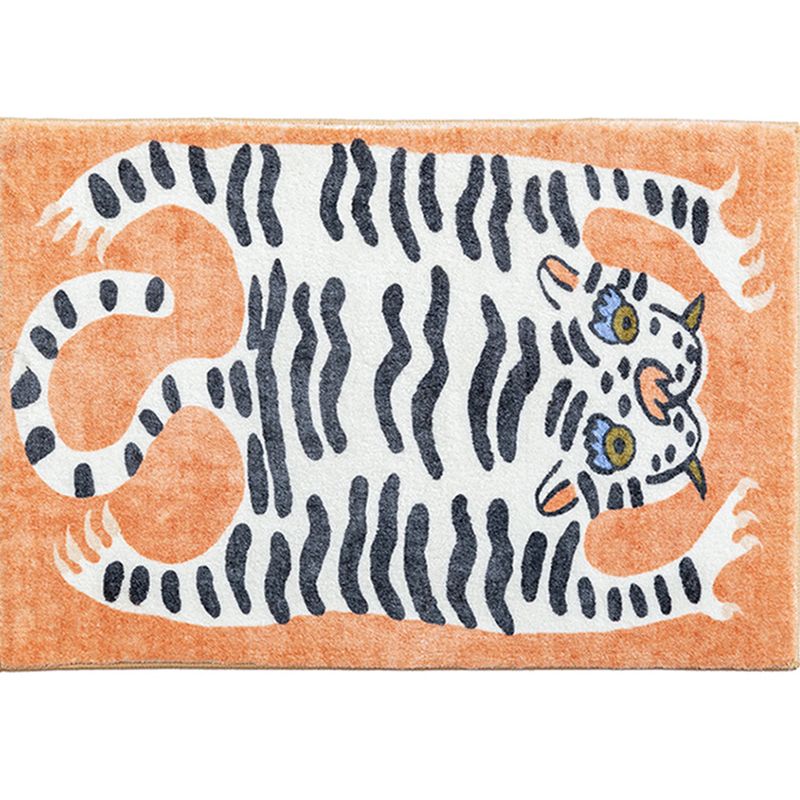 Modern Living Room Carpet Tiger Pattern Indoor Rug Polyester Area Carpet with Non-Slip Backing