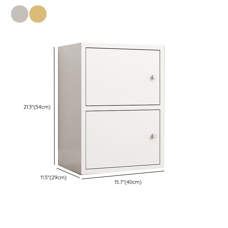 Matte Finish Non-Hanging Armoire Modern Faux Wood Storage Cabinet with Hinged Doors