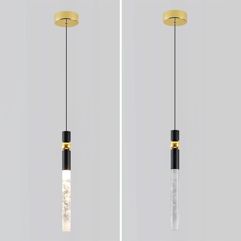 Tubular Crystal Drop Lamp Minimalistisch 1-licht LED-hanglamp Licht armatuur voor restaurant