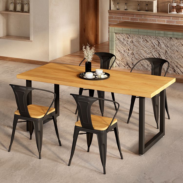 Industrial Solid Wood Dining Table Set 1/5 Pieces Dining Set for Kitchen