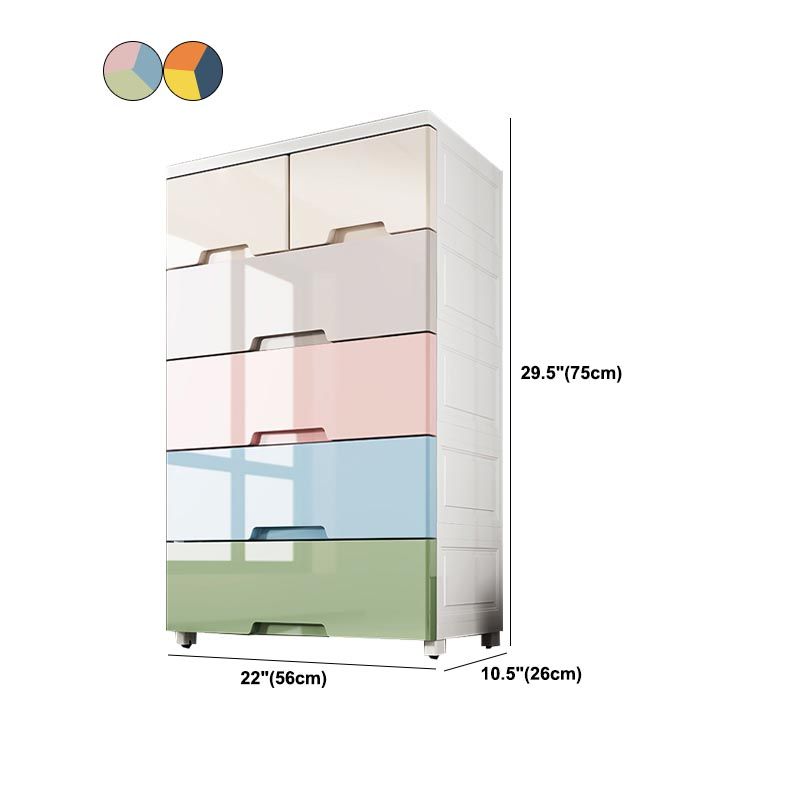Contemporary Storage Cabinet Plastic Wardrobe Armoire with Drawer
