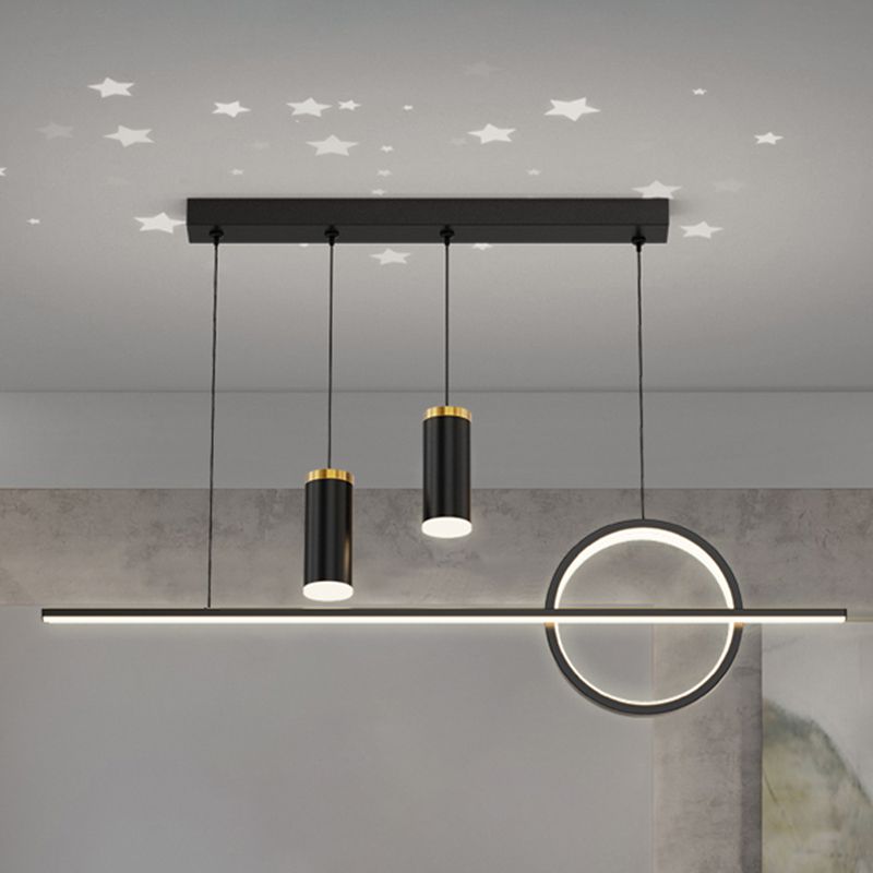Modern Linear Island Chandelier Lights Metal Pendant Lighting Fixtures