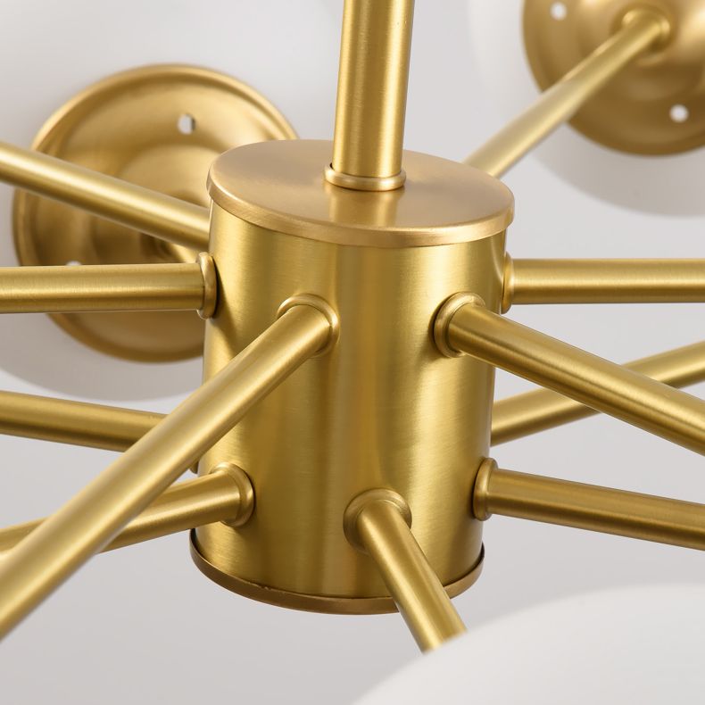 Moderne stijl Globe Glass Kroonluchter Licht Gold Metal Lighting Fecture voor woonkamer