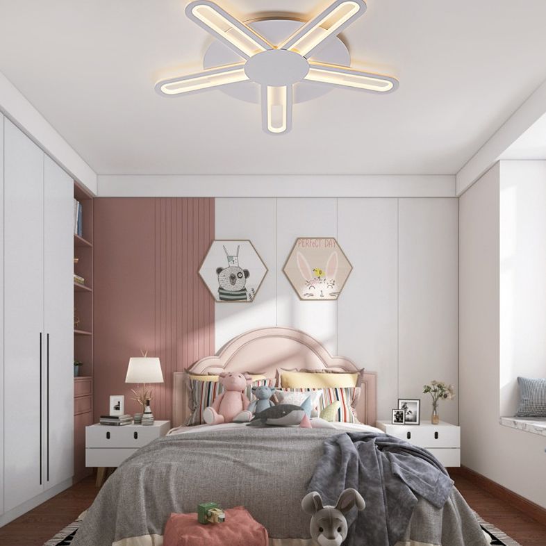 White Sputnik Flush Ceiling Lamp Minimalism LED Acrylic Flushmount for Living Room