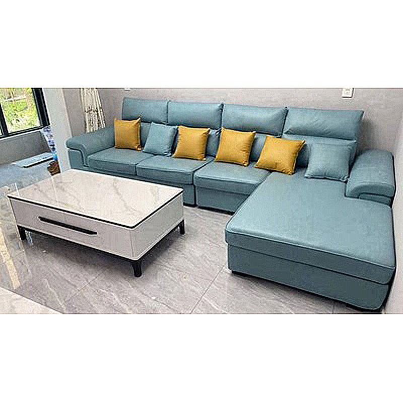 Contemporary Pillow Top Arm Sectional with Removable Cushions for Living Room