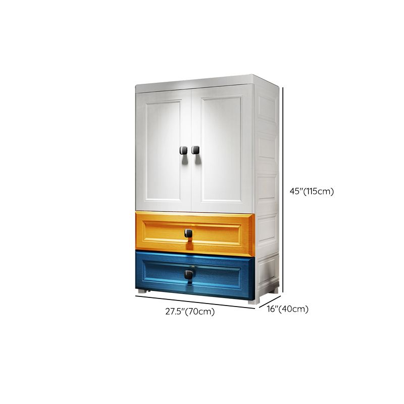 Contemporary Wardrobe Armoire Plastic Wardrobe Closet With Door and Drawer