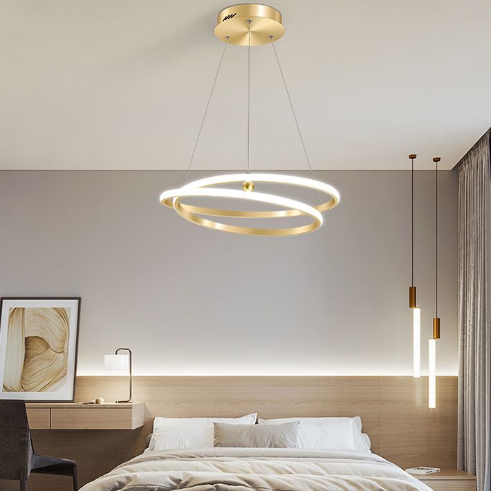 Twist Metal Hanging Light Fixture Minimalist LED Ceiling Pendant Light for Living Room