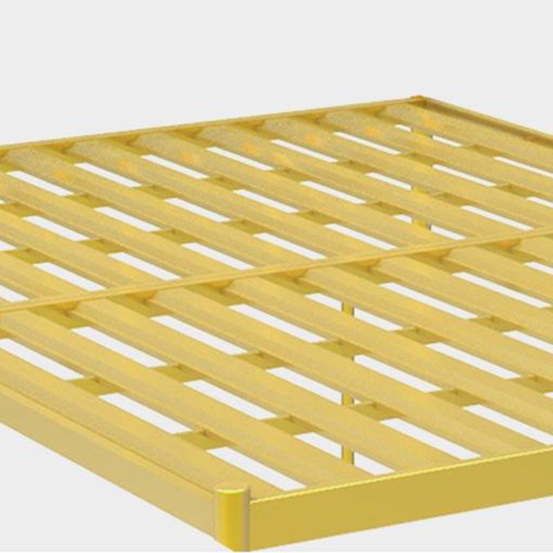 Glam Style Bed with Open-Frame Headboard and Iron Legs 47.24" High