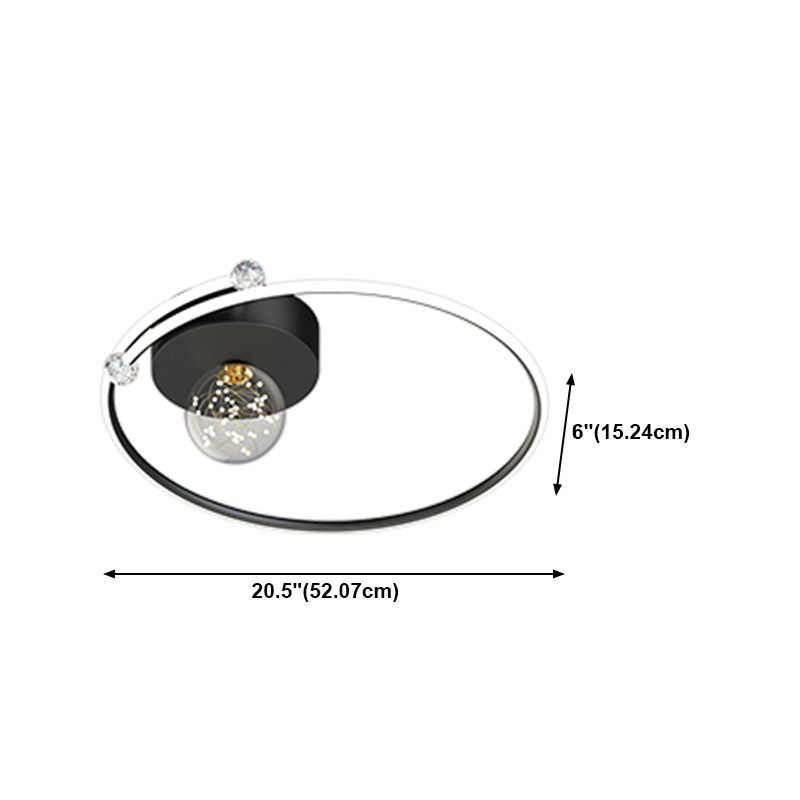 Plafonnier LED noir de style moderne, plafonnier pour chambre à coucher
