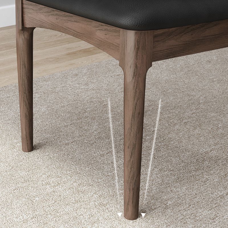 Silla de comedor de estilo tradicional, silla individual lateral sin brazos de cocina con patas de madera