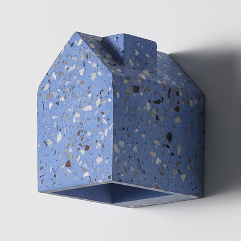 Nordic Cement Wall Light House Shape Colorful Wall Sconce for Living Room