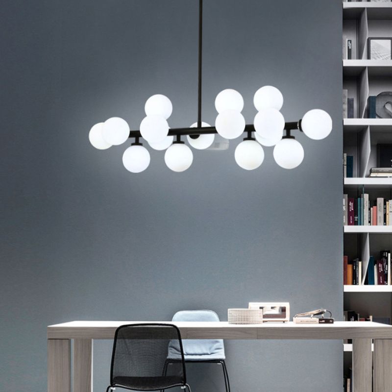 Ball Shape Glass Chandelier Light Modern Style 16 Lights Chandelier Light Fixture