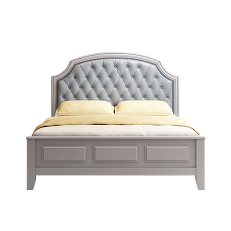 Traditional Scooped Panel Headboard Standard Bed with Button-tufted