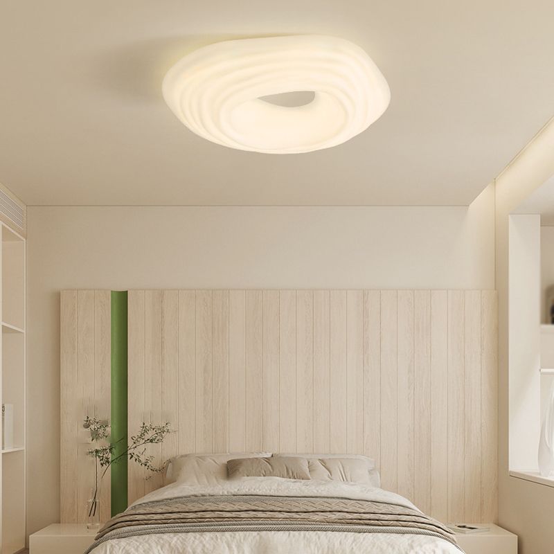 White 2-Light Modernism Flush Mount Lighting Acrylic LED Ceiling Light for Bedroom