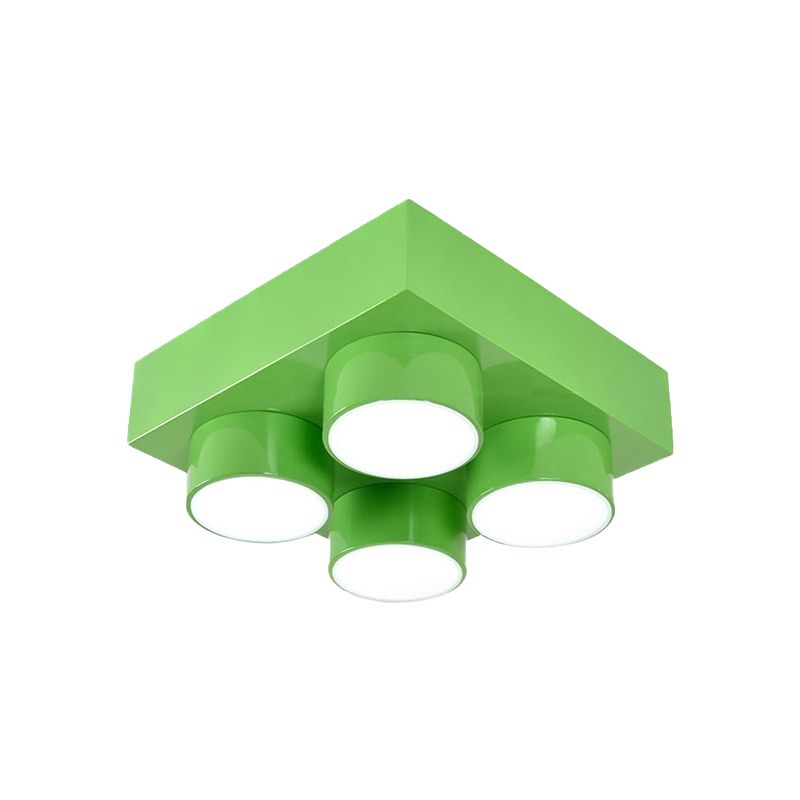 Modern Simple Flush Mount Light Rechthoek Multi-head metalen plafondlamp voor keuken