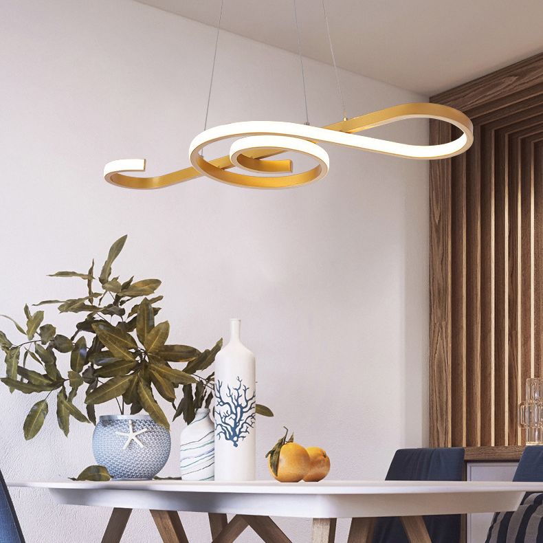 Aluminium LED Ceiling Light in Modern Creative Style Linear Pendant Light with Silica Gel Shade