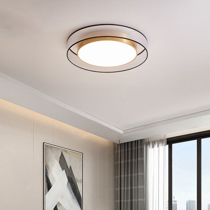 Cylinder Glass Flush Mount Modern Style Living Room Ceiling Light Fixture with Shape