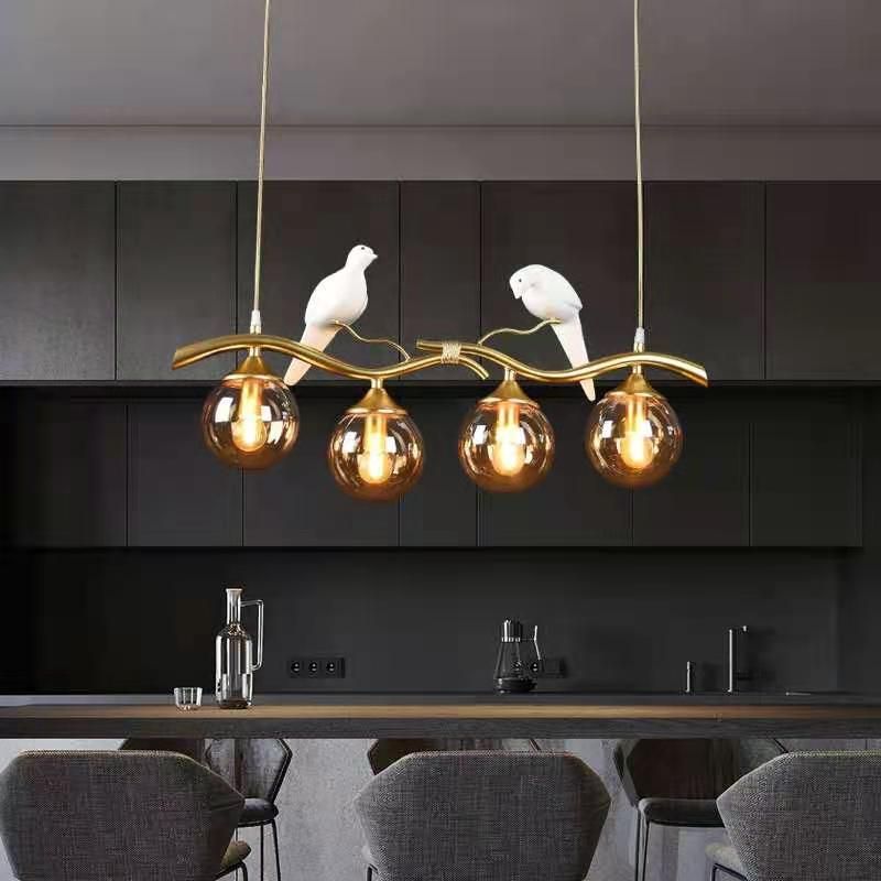 Modern Dining Pendant Light Glass Shade Hanging Light Fixture for Dining Room
