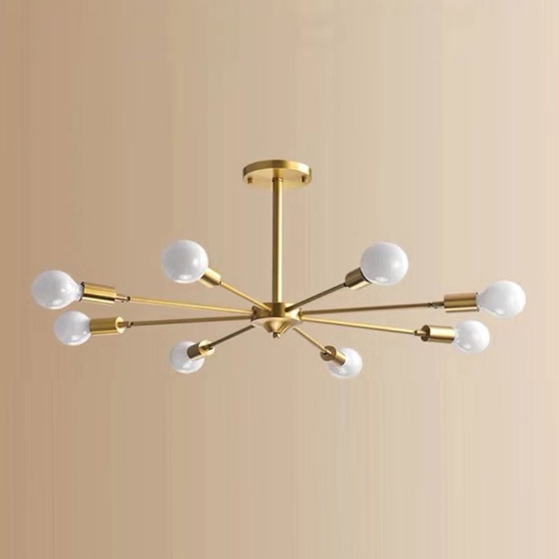Postmodern Style Chandelier Light Metal Pendant Light in Gold for Living Room