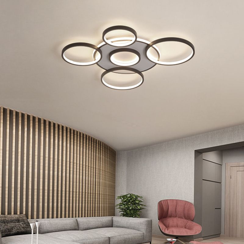 Geometric Pendant Light Fixtures Modern Metal Ceiling Light in Black