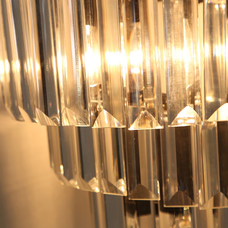 Moderne Stil abgestufte Wandleuchte klarer Kristall 1-Licht-Wandmontage Licht in Schwarz und Gold