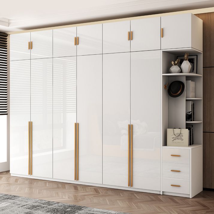 White Colour Wooden Wardrobe Soft Close Door Wardrobe Closet for Bedroom