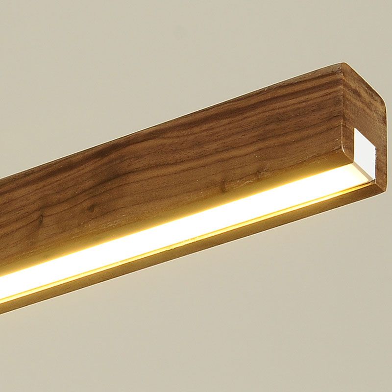 Acrylic and Wood chandelier light, Simple Linear island lighting fixtures for Kitchen Island