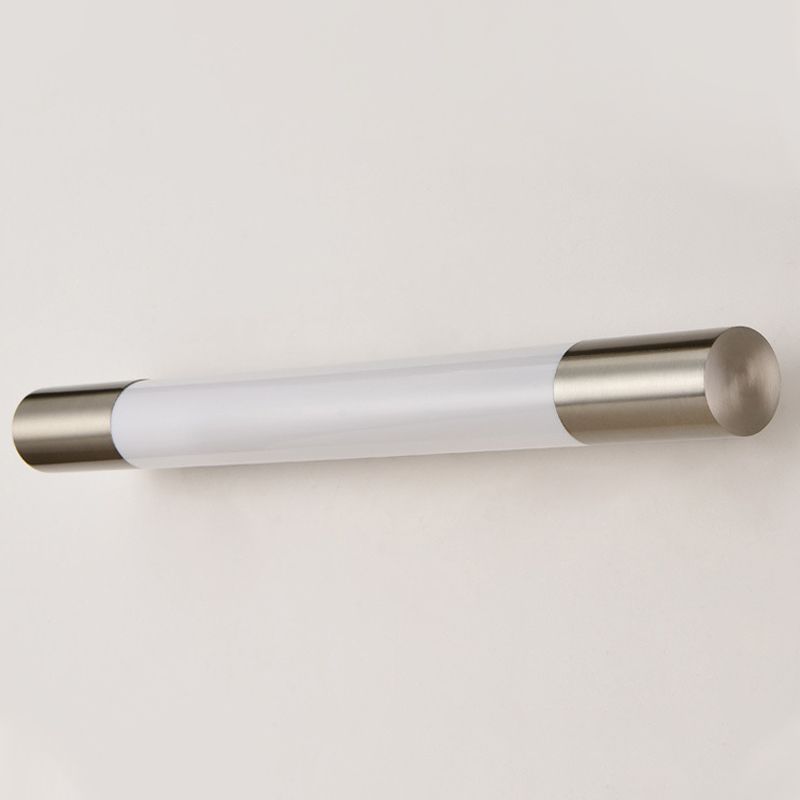 1 Light Metal Linear Wall Lighting Modern Style Mirror Wall Mount Light Fixture in Nickel