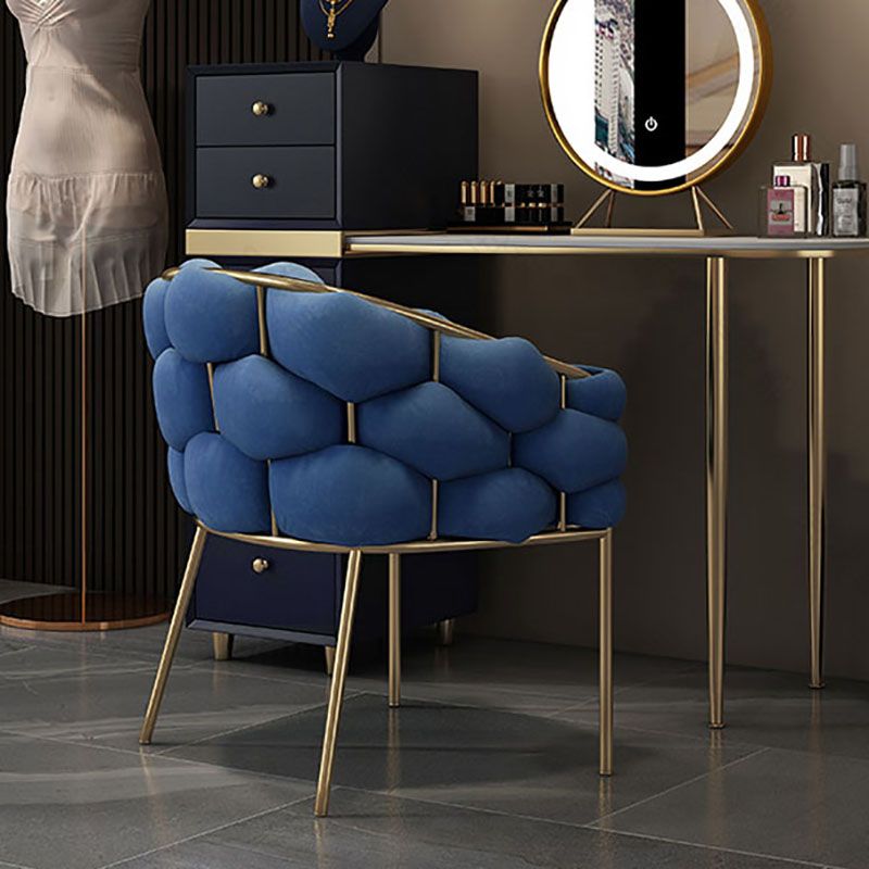 Nordic Style Upholstered Armless Dining Chairs Solid Back Chair for Home