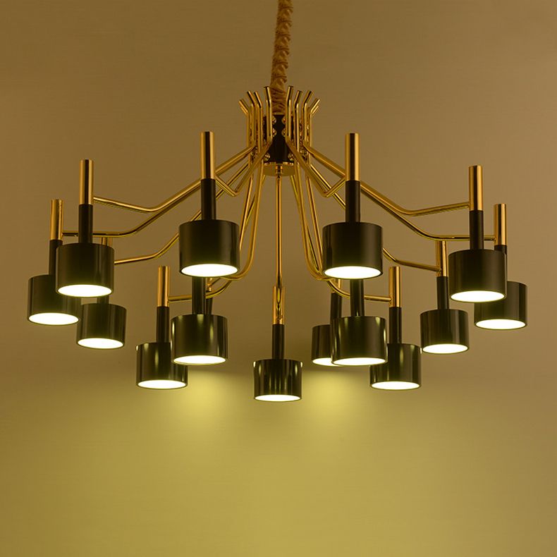 Postmodern Style Chandelier Branching Hanging Pendant Light with Iron Shade