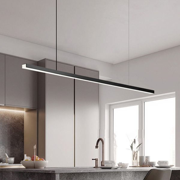 Zeitgenössische Küche Anhänger Leichtes lineares Metall 1 Light Island Lighting Idee