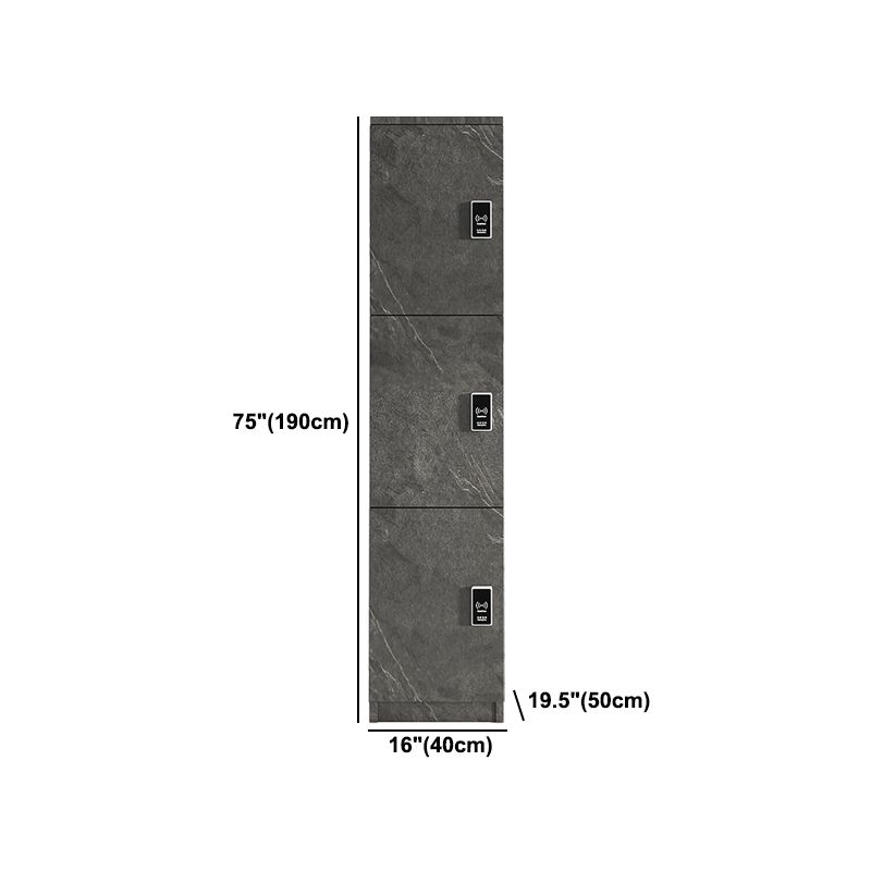 Gray Engineered Wood Armoire for Bathroom Modern Hinged Door Cabinet