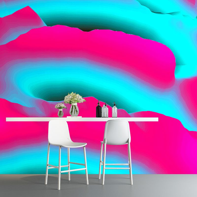 Abstract Style Illustration Mural Mildew Resistant Wallpaper Sleeping Room Wall Mural