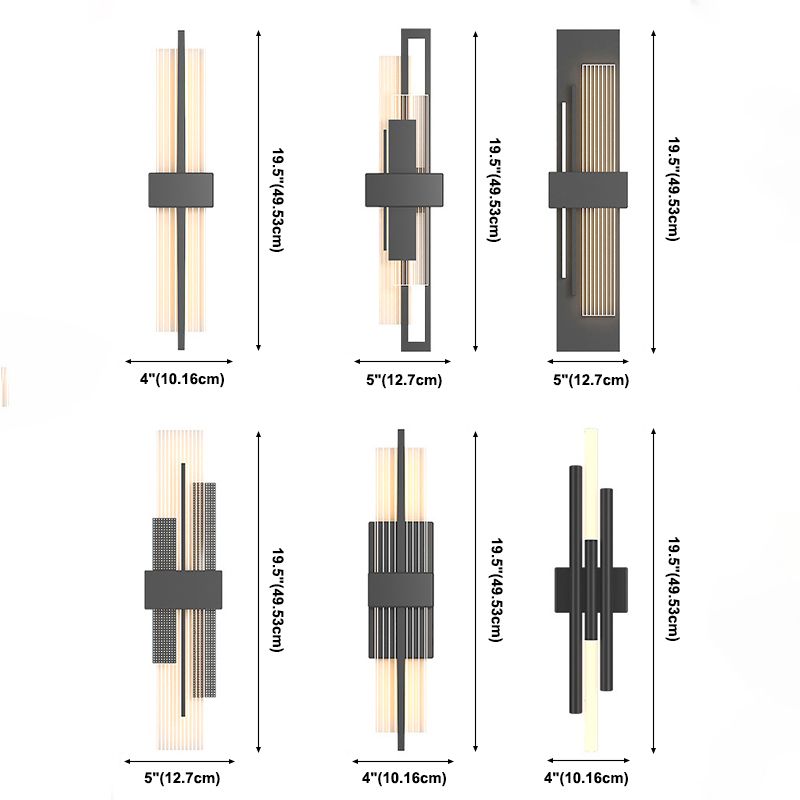 Luz de pared rectangular novedosa apliques modernas acrílico sala de estar LED luz montada de pared