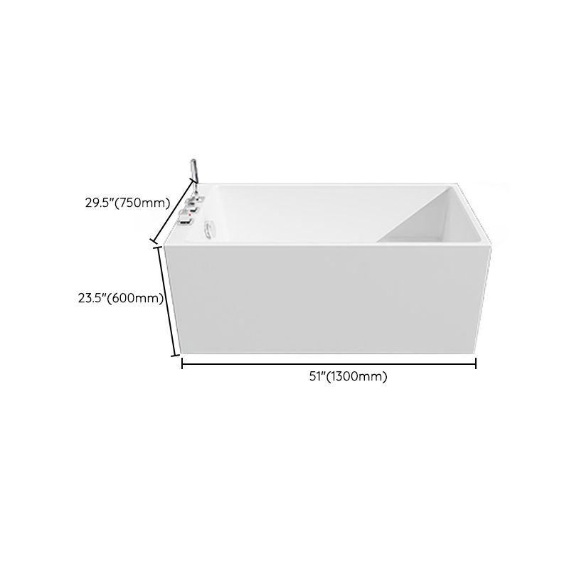 Soaking Bathtub Antique Finish Rectangular Back to Wall Bath Tub