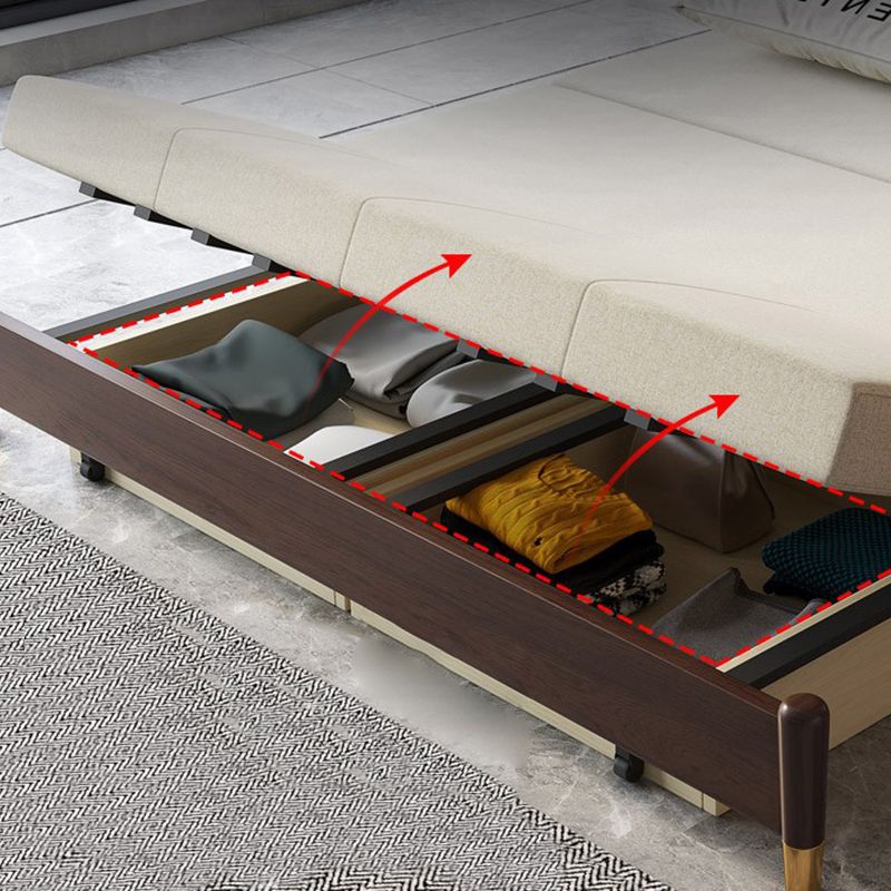 Glam Futon Sleeper Sofa Bed Pillow Back Futon Sleeper Sofa with Storage