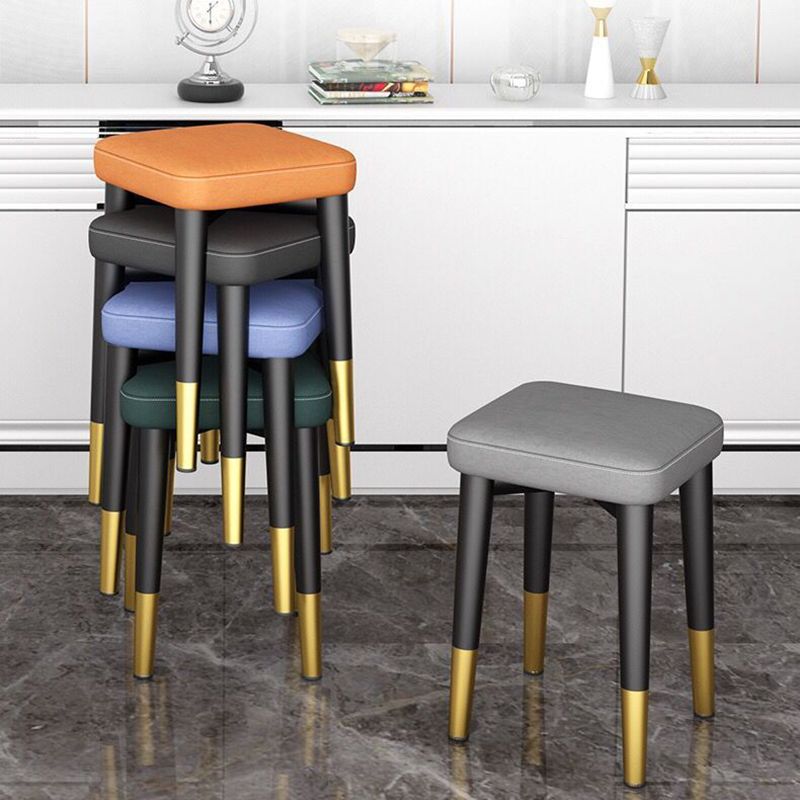 Glam Square Ottoman Whole Colored Faux Leather Mildew Resistant Cube Ottoman