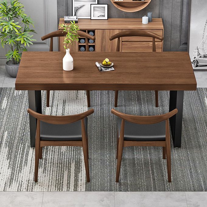 Solid Wood Dining Table Contemporary Dining Table with Sled Base