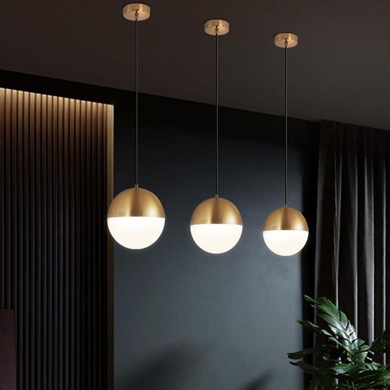 1 Light Sphere Hanging Ceiling Light Modern Style Glass Hanging Lamp Kit