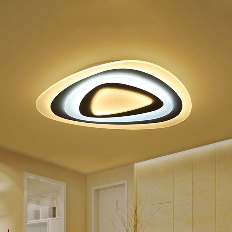 19.5"/23.5"/31.5" Wide LED Bedroom Flush Mount Lamp with Ultrathin Acrylic Shade White Ceiling Light in Warm/White Light