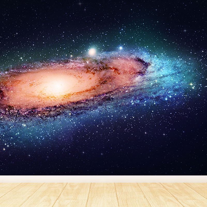 Modern Stars Spiral Wall Mural Non-Woven Stain-Proof Dark Color Wall Art for Boys Bedroom