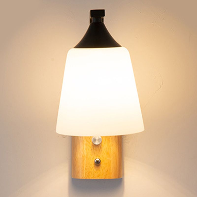 Modern Style Bell Shape Wall Light Glass 1 Light Sconces for Living Room