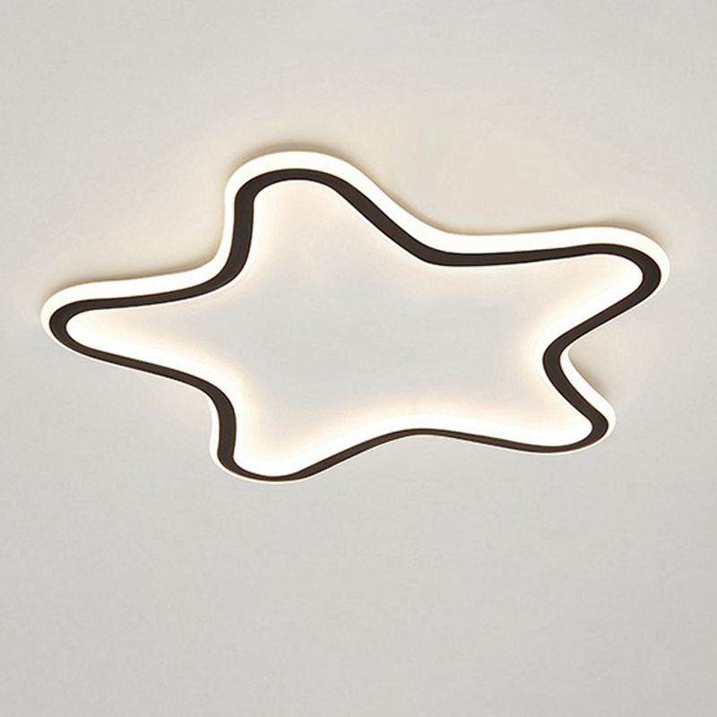 Plafonnier encastré en forme d'étoile en métal, style moderne, éclairage encastré à 1 lumière en noir