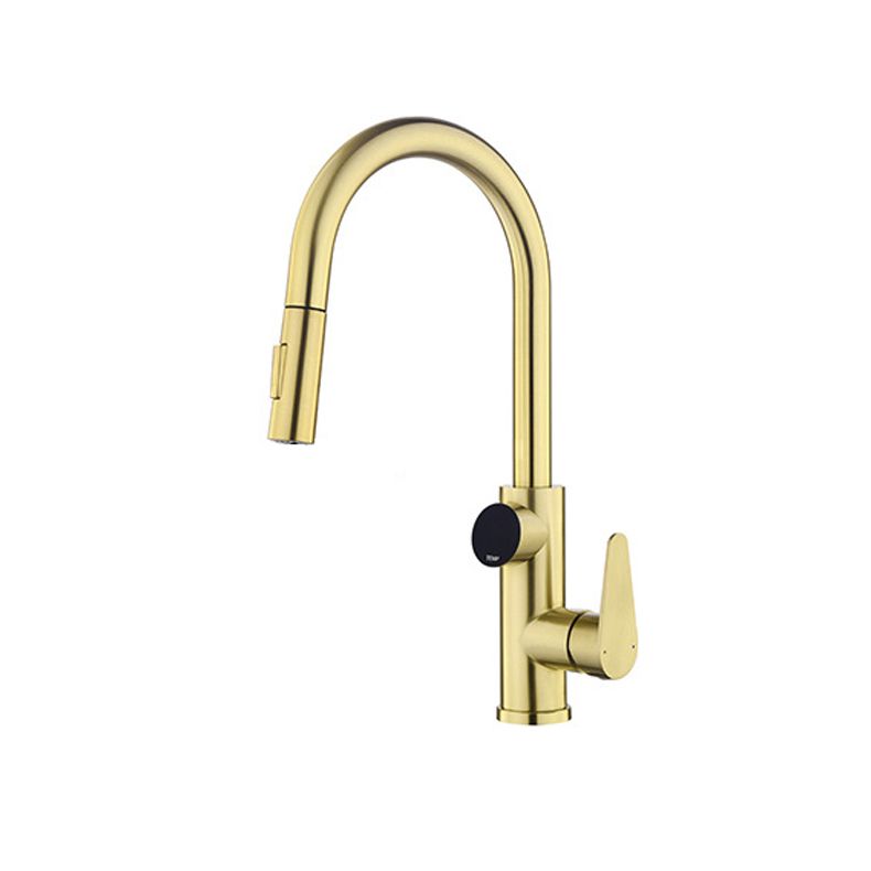 Modern Style Kitchen Faucet Stainless Steel 1-Handle High Arc Retractable Kitchen Faucet
