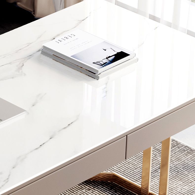 Cable Management Office Desk with Drawers Writing Desk Sled for Home